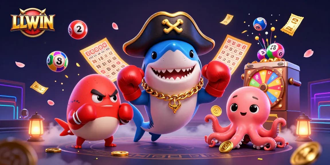 Participate in exciting gambling games at LLWIN with colorful elements and vibrant characters.