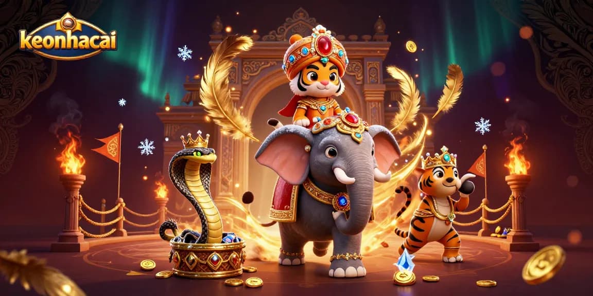 Engage in exciting betting actions with keonhacai while enjoying a vibrant, jewel-encrusted casino theme.
