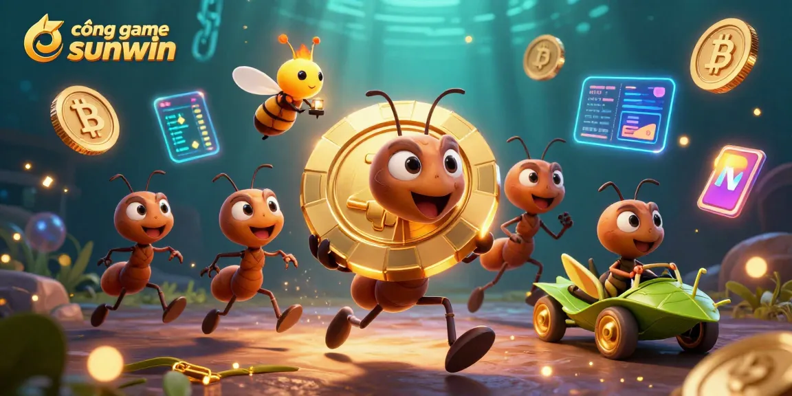 Experience the thrill at cổng game sunwin with ants leading a casino heist, showcasing crypto winnings