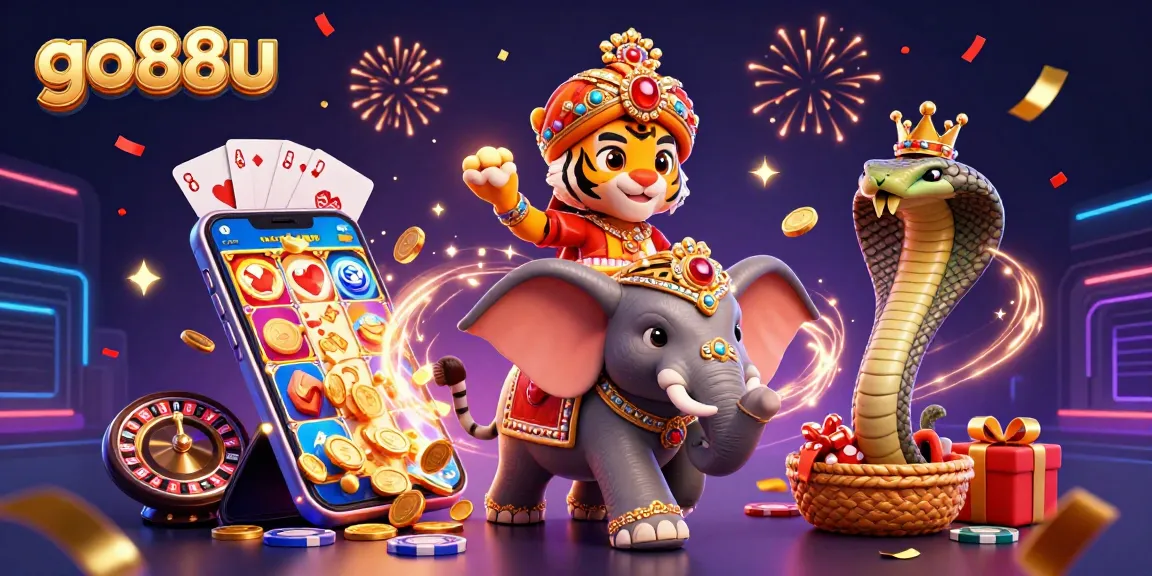 Experience the excitement of go88u with a colorful slot game, coins, and exotic characters.
