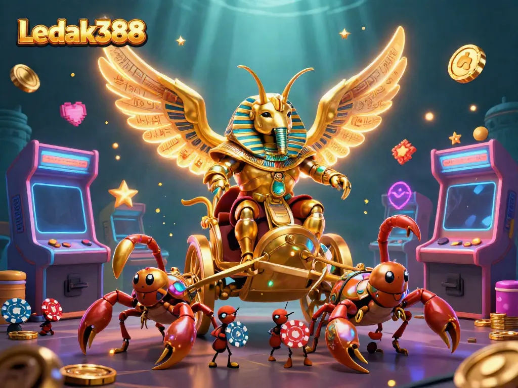 Experience the thrilling adventures of Ledak388 with vibrant gaming visuals and energetic characters.