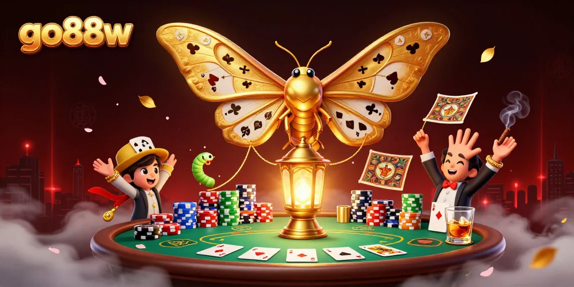 Dive into the thrilling world of go88w, with dynamic casino scenes and rich, vibrant elements showcasing poker excitement.