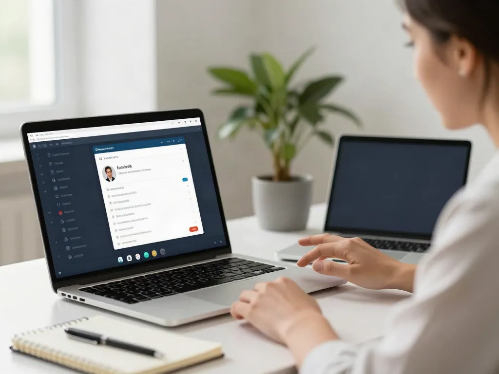 Virtual support session providing more help in a modern home office.