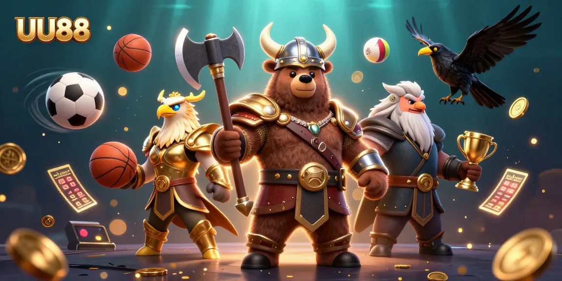 UU88 players engaging in thrilling betting experiences with Viking-themed casino elements.