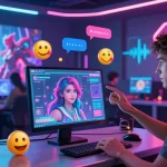 Engaging AI NSFW chat experience with interactive avatars in a vibrant digital environment.