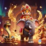 Engage in exciting betting actions with keonhacai while enjoying a vibrant, jewel-encrusted casino theme.
