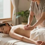 Experience a tranquil 부천출장마사지 in a serene home setting, showcasing relaxation and expert care.