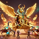 Experience m98's vibrant gaming world featuring ornate game elements and exciting characters in a casino setting.