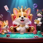 Experience the exciting world of hitclub with a royal corgi overseeing poker and roulette.