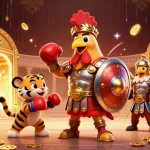 Win big at sun win with a dynamic 3D casino scene featuring vibrant characters and treasures.