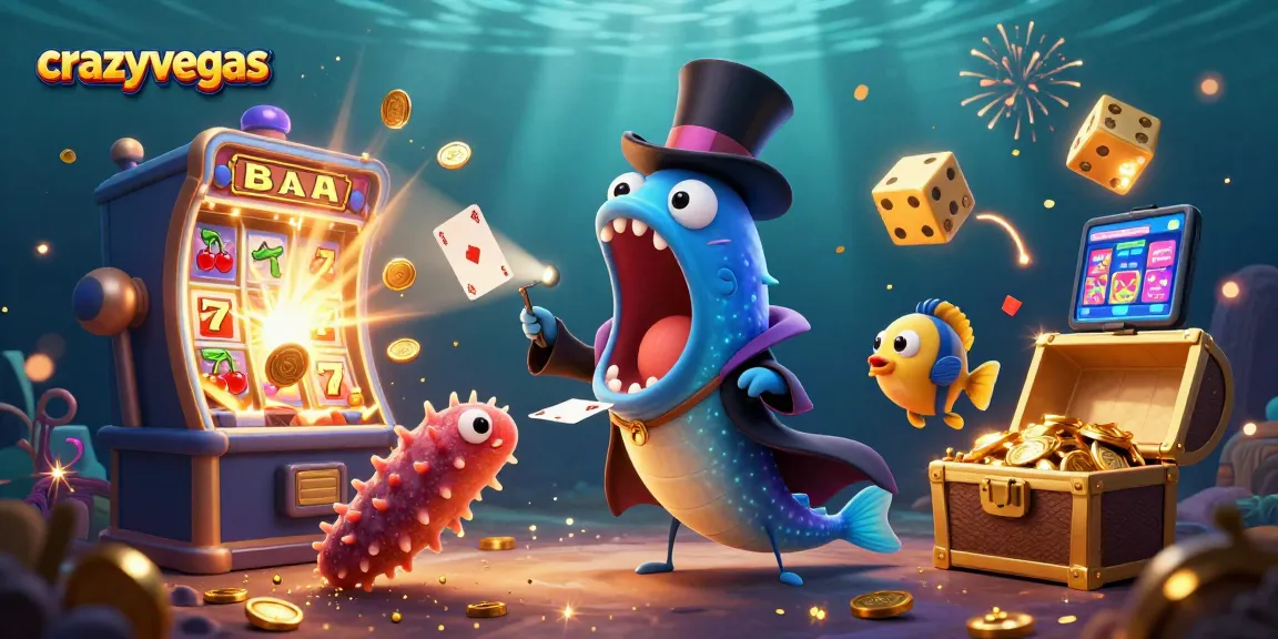 Play exciting games at crazyvegas with a lively underwater scene filled with jackpots and magic!